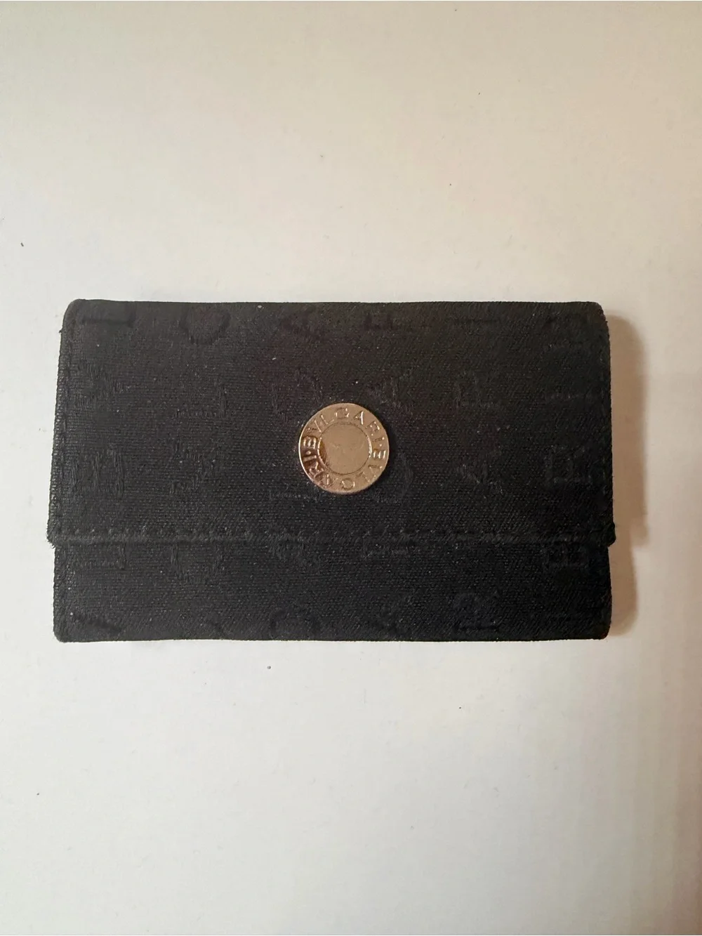 Bulgari Logo Mania Black 6-ring Key Case with Silver Logo
